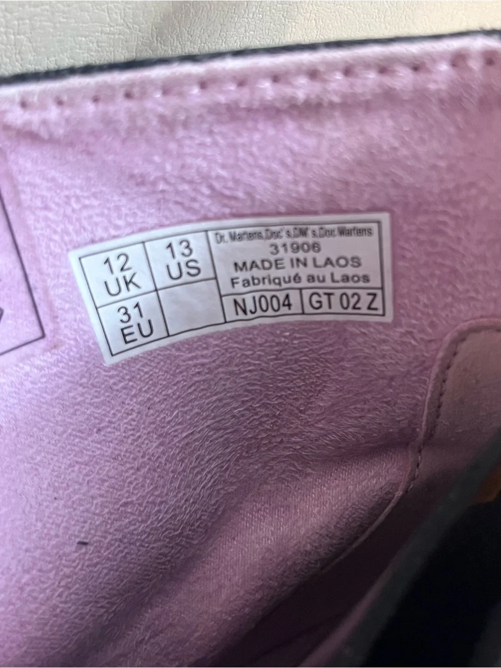 Kids Dr. Martens Black Patent Heart Accent Boots with Pink Lining